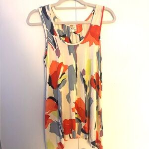 Weston Wear Anthropologie Floral Swing Tank Top XL Colorful Boho Made in USA